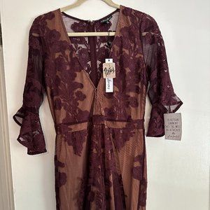 NWT For Love and Lemons / Free People Temecula Mini Dress (Wine) | Size XL